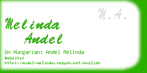 melinda andel business card